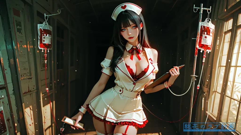 ハロウィンでナースコスチュームに挑戦した総花