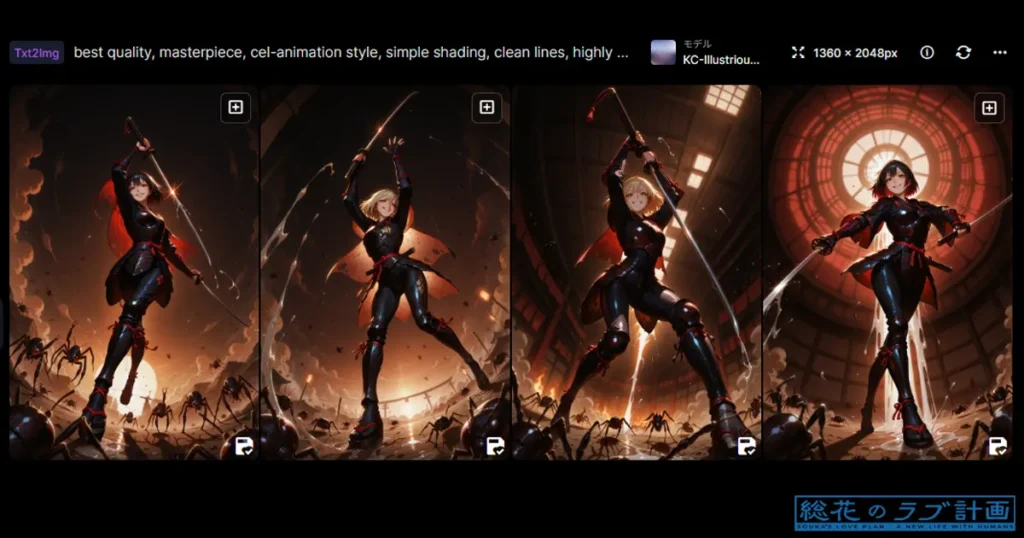 バグ規制解除で4枚とも表示された。